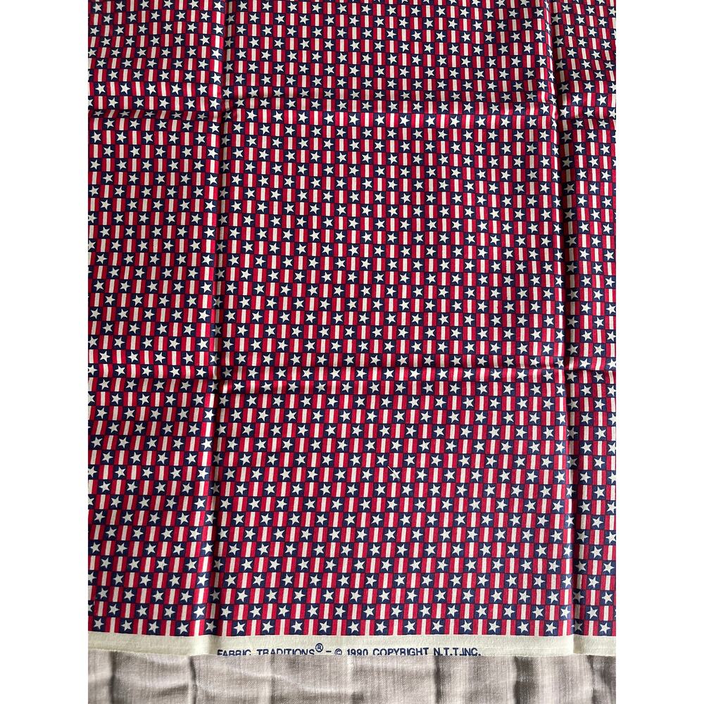 Patriotic fabric red white and blue with white stars